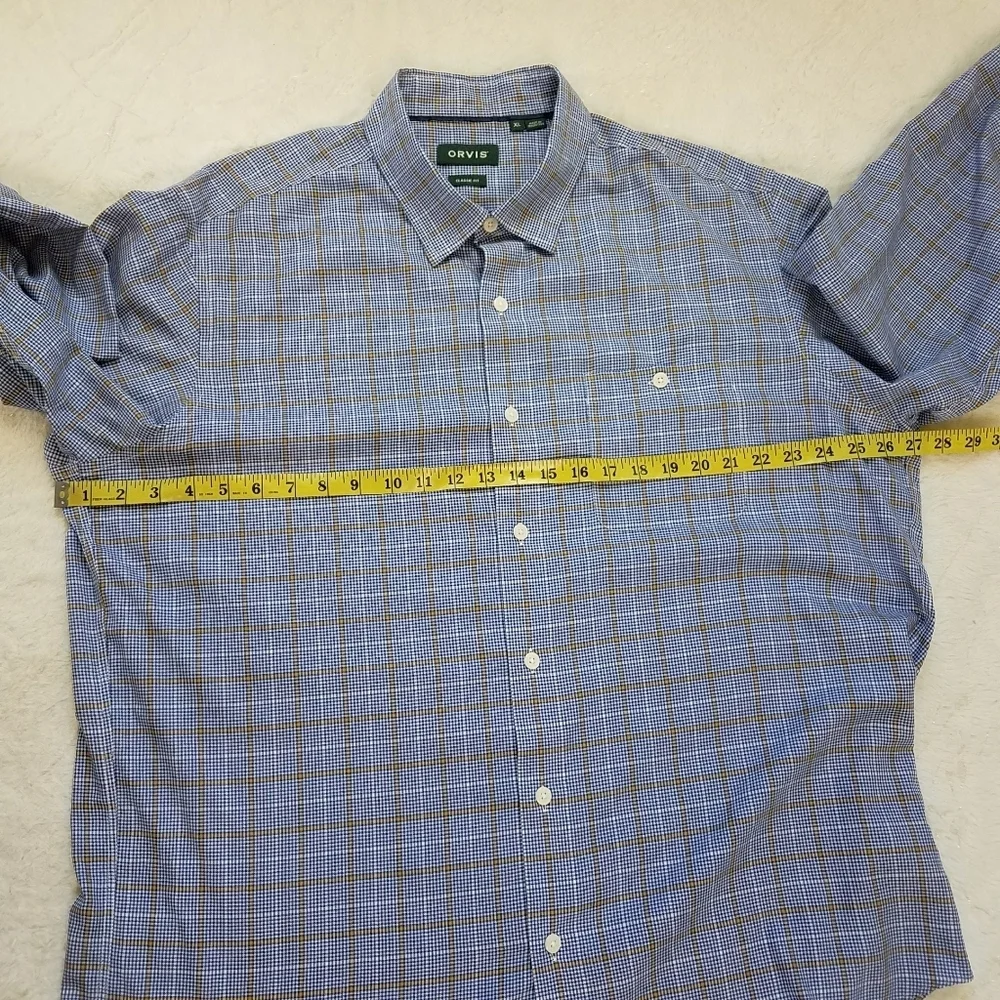 ORVIS Plaid Long Sleeve Men's Button Down Shirt